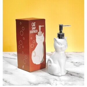 Ceramic Cat Soap Dispenser CAT LADY Soap Lotion Pump